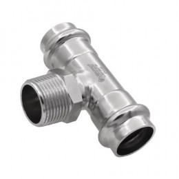 VIEIR Тройник пресс из нержавеющей стали 22×1/2"×22 нар. резьба (VPTM22322)