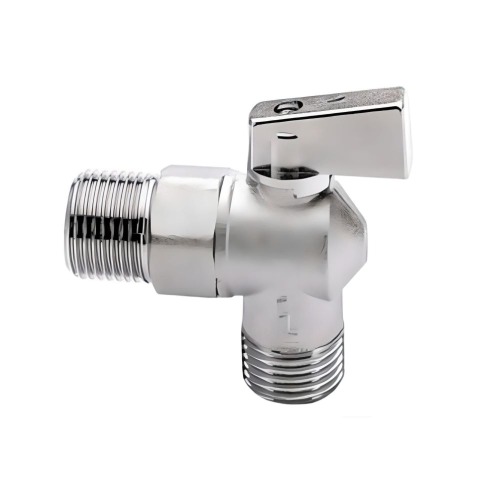 ViEiR шаровой миникран УГЛОВОЙ д/смесителей НР 1/2"-1/2" VER-PRO, хром (GZRL33)