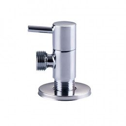 ViEiR шаровой миникран УГЛОВОЙ с отражателем д/смесителей НР 1/2"-1/2", хром (VER37)