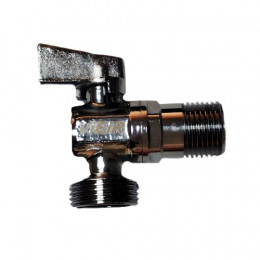 ViEiR шаровой миникран УГЛОВОЙ с отражателем д/смесителей НР 1/2"-3/4", хром (VER46)