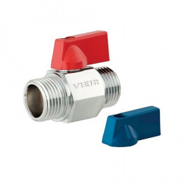 ViEiR шаровой кран НР-НР 1/2" mini, красн. и син. ручки (VRHH3)
