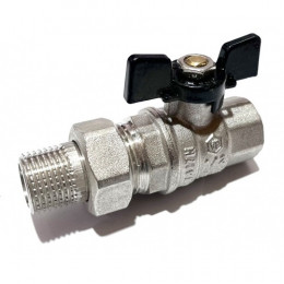 ViEiR Шаровый кран БАБОЧКА с американкой 3/4", черный (VP224-02)