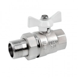 ViEiR шаровой кран со сгоном НР-ВР 1/2" бел. бабочка (VR204-01В)