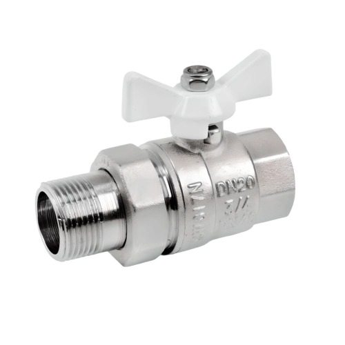 ViEiR шаровой кран со сгоном НР-ВР 1/2" бел. бабочка (VR204-01В)