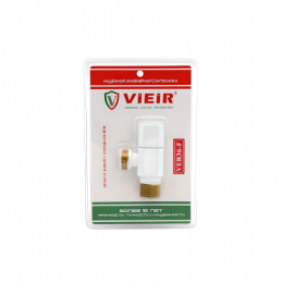 ViEiR Кран УГЛОВОЙ с отражателем д/смесителей НР 1/2"-1/2", белый (VER36-F)